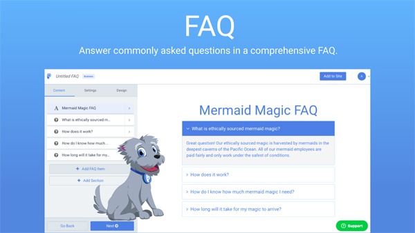 بخش سوالات متداول یا FAQ