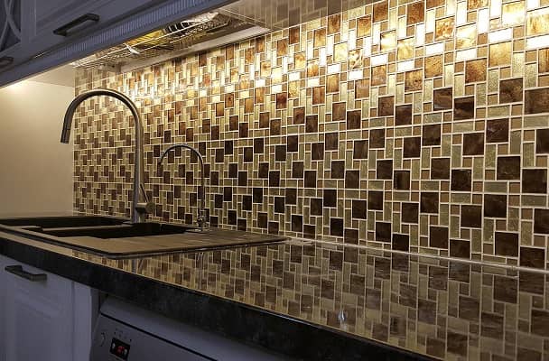 کاشی بین کابینتی طلایی