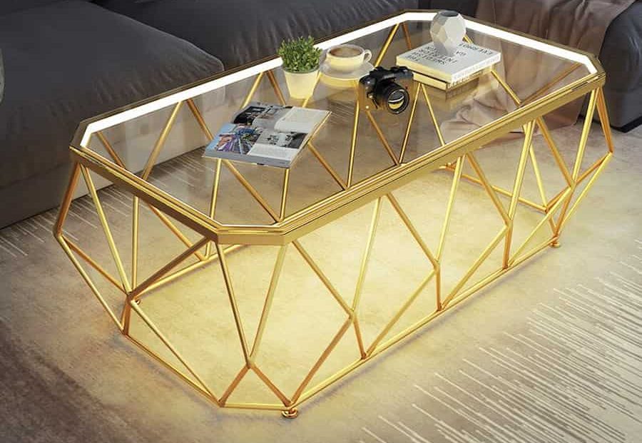 میز عسلی شیشه ای