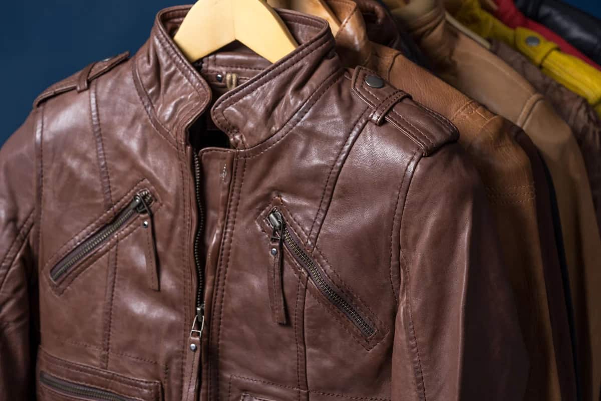 کاپشن چرم قهوه ای