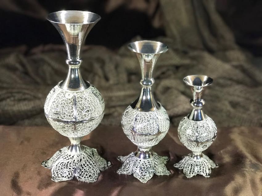 ظروف نقره گلدان